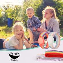 2 Pack Wristband for Airtag Kids, GPS Bracelet for Kids Compatible with Apple Air Tag, Nylon Watch Band Tracker Case Strap Holder Accessories for Toddler Child Adult, Anti-Lost,36979973 - Rosado Sandía - Ver 5