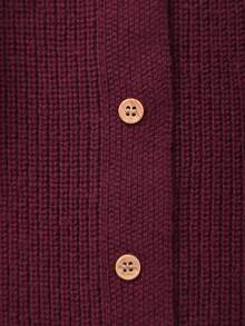 Áo khoác len cho bé gái tuổi teen với viền thêu hoa. - Màu Đỏ Sâu - Xem 6