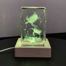 This Unique Gift Is Suitable For Children's Bedrooms, Nurseries, Offices, And Dolphin Enthusiasts. It Features A 3D Dolphin Design With A Wood-Grain Base And A USB-Powered LED Night Light. - Multicolor - View 6