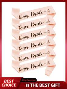 7件套，1条白色+6条黑色“准新娘”绶带，新娘绶带，单身派对绶带，单身派对，单身派对装饰，新娘送礼会和婚礼庆典及单身派对新娘回礼，绶带套装，带可折叠玫瑰金字母的单身派对绶带，伴娘，婚礼派对用品 - 香檳色 - 查看 4