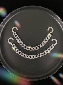 2 piezas Cadenas de Estilos Múltiples (Cadena de Cristal, Cadena de Aleación de Zinc, Cadena de Perlas, Cadena Arcoíris, Cadena de Cuentas Rosas) Encantos Huecos para Zapatos DIY Decoraciones, Adecuado para Sandalias, Pantuflas, Zapatos con Agujeros y Otros Artículos de Mujeres, Accesorios Multifuncionales de Clips para Zapatos - Regalo Perfecto para Fiestas, Fiestas y Ocasiones Especiales