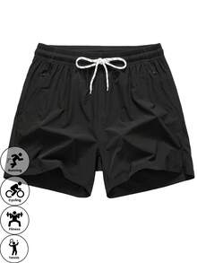 1pc Men's High-Performance Athletic Shorts - Flexible & Lightweight, Suitable For Training, Running & Sports - Black - View 1