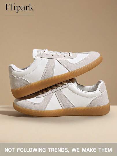 Flipark 1 Pair Women's Casual Sneakers, White, Model 2026, New Arrival, Flat Sporty Shoes, Comfortable & Fashionable, Suitable For Daily Wear, Parties, And Competitions