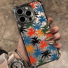 Funda de teléfono de moda con diseño de hoja moderno, compatible con los modelos 17, 17, 16, 15, 14, 13, 12, 11,, Pro,, X, XR, XS y 8 Plus.Cuenta con un tratamiento de superficie electrochapado de alta calidad, protección transparente a prueba de golpes y una apariencia elegante. - Colores mixtos - Ver 6