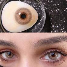 JeweLens 1 Pair Natural-Looking Contact Lenses, Suitable For Makeup - Brown - View 1