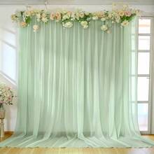 1/2 Pcs 10m Large Size Transparent Backdrop Curtain, Suitable For Party, Ceiling, Wedding Arch, Reception Area And Other Decoration Occasions