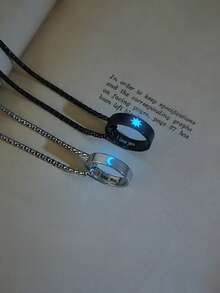 ATLVXJL 2件套夜光情侣/友谊项链套装，日月图案，夜光效果，休闲饰品吊坠项链，适合日常佩戴和节日礼物 - 彩色 - 查看 3