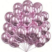 20pcs 10-Inch Chrome Metal Balloons Set, Metal Balloons For Anniversary, Wedding, Birthday Party Decor, Halloween, Christmas Decor, Floating Party Latex Balloons - Multicolor - View 4