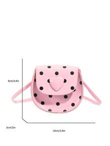 1个PU皮革波点迷你单肩包，女孩斜挎零钱包 - A - 查看 3