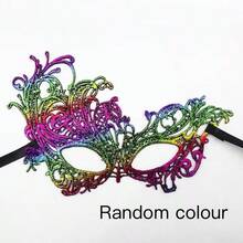 Mặt nạ ren Giáng sinh trang trí tiệc hóa trang, mặt nạ che mắt ren gợi cảm có lá vàng - Nhiều màu - Xem 11