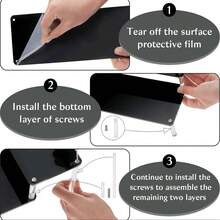 1pc Black Acrylic Multi-Tier Perfume Display Stand, Multifunctional Storage Organizer.Makeup Organizer Rack, Multi-Layer Shelves For Perfume, Skincare, Cosmetics Display In Living Room, Bathroom, Bedroom, Home Decor,Makeup Bag,Travel Essential - 黑色 - 查看 7