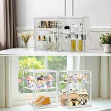 Acrylic Display Case For Collectibles, Clear Storage Bin With 3 Adjustable Layers And 1 Removable Divider, Stackable Clear Storage Box With Magnetic Door For Figures, Home Or Office,Large,L-1Pack - L-1包裝 - 查看 6