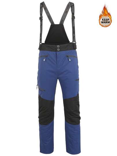 2025 Autumn/Winter New Thick Ski Pants For Men, Multi-Color, Detachable & Adjustable Suspenders, Suitable For Outdoor Hiking & Camping
