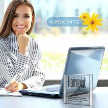 1 Piece 2D Flat Hairstylist Desk Sign Decoration, Suitable For Salon Professionals And Barbers, No Power Needed - Multicolor - View 2