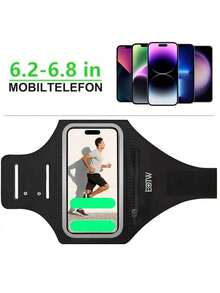 Mobile Phone Case Jogging Sports Band Mobile Phone Holder Arm With Zip Bag - màu đen - Xem 4