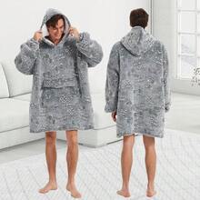 Glow In Dark Game Controller Wearable Blanket Hoodie Adult,Oversized Sherpa Fleece Blanket Hoodie Women Men,Gamer - Black Pizza - View 10