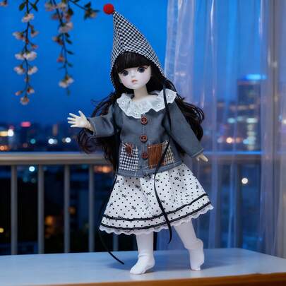 12 Inch 30cm Cute Doll Set With Interchangeable Outfits, Winter Style