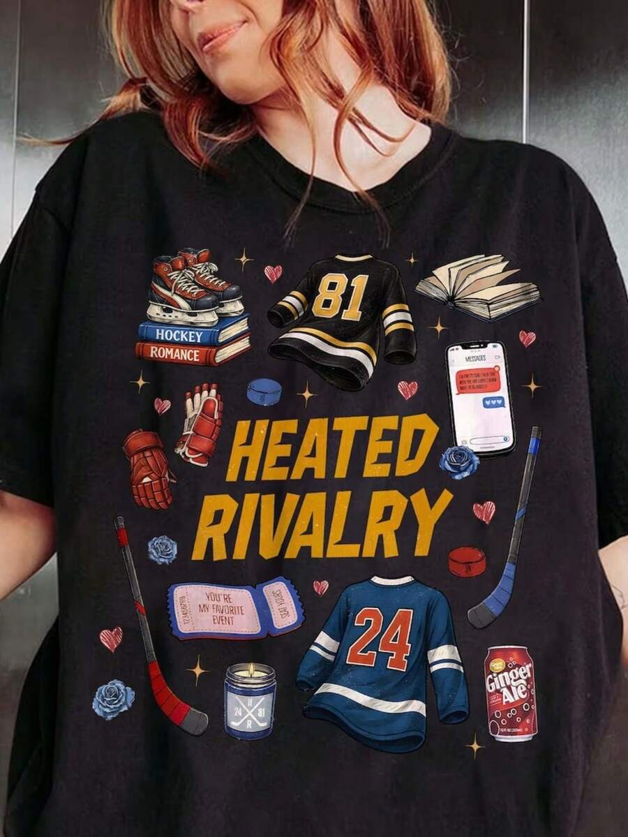1PC Women's Plus Size   Hockey Heated Rivalry Shirt, Hollander Rozanov LGBT Love Sweatshirt, Queer Hockey Fan Shirt, Ilya Rozanov Shirt - 黑色 - 查看 1