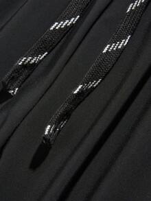 2pcs/Set Women Summer Ice Silk Sports Pants, Casual Elastic Fitness Yoga Straight Leg Trousers, Breathable Running Outdoor Mesh Pants Black Spring - Black - View 7