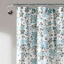 Decor - Cortina de Ducha de Flores lloradas, 72 x 72 Pulgadas, Azul y Gris(Azul y gris) - Multicolor - Ver 6