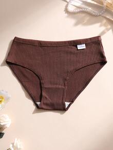 7条装女士罗纹棉质内裤，性感低腰女士三角裤，舒适透气运动内裤 - 彩色 - 查看 3