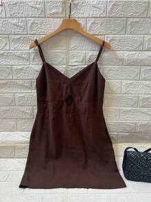 Short Dress, Girly - 咖啡棕 - 查看 2