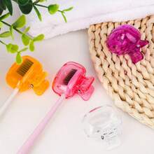 1 Simple Portable Toothbrush Organizer Clip - Plastic Protective Cap. A Must-Have For Travel And Business Trips. Dustproof And Antibacterial. Compact And Space-Saving. - Multicolor - View 2
