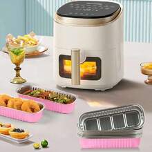 Juego de 50 Moldes para Hornear, Moldes Rectangulares de Aluminio de 200ml, Mini Moldes para Hornear Pan con Cucharas y Tapas, Moldes para Tartas para Magdalenas, Pastel, Minibrownie,36978856 - Púrpura malva - Ver 2