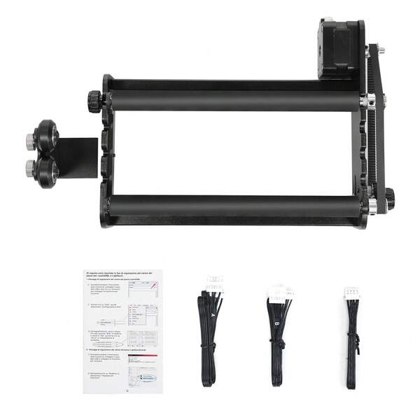 Rodillo Rotatorio Laser Eje y para Objetos Cilíndricos, 4 Ajustes de Engranaje 4-138mm, Compatible con Múltiples Marcadoras Laser, Listo para Usar Sin Instalación