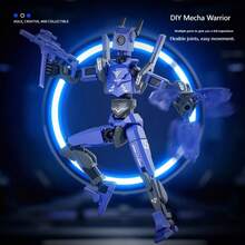 跨境酷炫机甲可动人偶，DIY组装机械机器人，多姿势解压人偶，摆件装饰，超棒DIY机器人饰品，男孩礼物，节日礼物，生日礼物，独特机器人装饰 - 彩色 - 查看 2