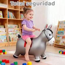 Caballo Hinchable para Saltar, Tolva Inflable de Animales para Niños. Bouncy Boing, Inflatable Hopping Farm Animals con Air Pump, Bouncing y Active Play para Niñas y Niños (Gris Plata),36985813 - Naranja Coral - Ver 5