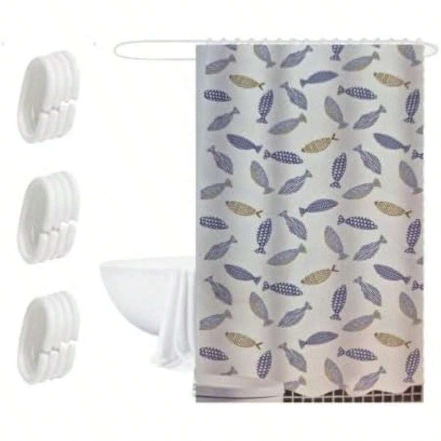 Genérico Cortina de Ducha - Cortina de baño diseño Unico combinable con Todo Tipo de baño con Ojales y Ganchos incluidos, 180 x180 cm.(default) - Multicolor - Ver 1