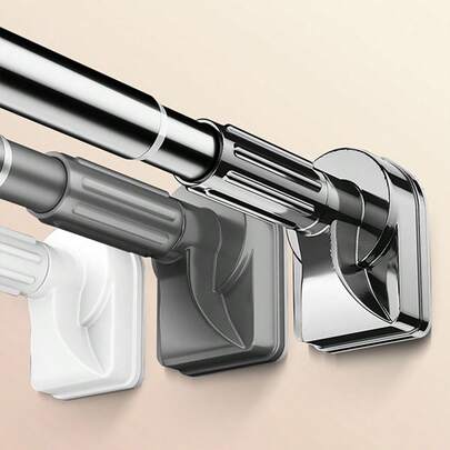 可调节拉杆 - 采用不锈钢制成，配有塑料端盖，无需钻孔即可轻松安装，适用于浴帘、窗帘、壁橱、阳台晾衣架 - 有银色、黑色、白色和灰色可供选择 房间装饰浴室配件 返校浴室装饰