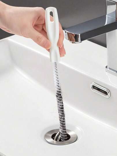 3pcs (45cm) Drain Cleaning Tool Set, Includes Flexible Drain Snake And Brush, Effectively Removes Hair Clogging From Sink, Shower, And Bathtub, Suitable For Kitchen And Bathroom Home Decor, Great For Back To School, Christmas, Halloween, And Christmas Eve