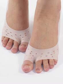 1 Pair Fish Mouth Open Design Invisible Non-Slip Comfortable Insoles, Suitable For Casual Wear, Breathable And Absorbent - White - View 4