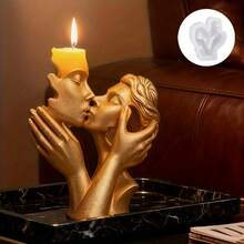 1pc Couple Silicone Mold, Candle Mold, Classic Kissing Lovers Design, Meaning Fulfilling Love, Suitable For Candle/Resin/Clay Mold, Great For Anniversary, Birthday, Wedding Party, Valentine's Day Decor, Love Theme Mold, Easily Create Romantic Atmosphere, Home Decor Craft - White - View 7