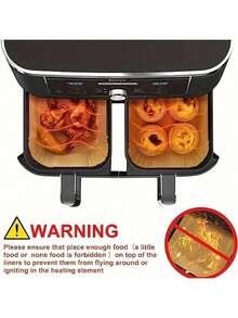 50/100pcs Square Air Fryer Liners, Disposable, Oven, Microwave, Heat-Resistant Cooking Air Fryer Liners, Ideal For Kitchen And Party Essentials, Food Contact, Baking Tools, Non-Stick Baking Paper, Oven Bottom Liner - Multicolor - View 4