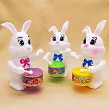 1pc Random Color Spring Drum Rabbit Toy, Makes Drum Sound, Cartoon Rabbit Shape - No Battery Needed (Birthday & Christmas Gift, Classroom Reward, Home Decor - Durable Plastic) - Multicolor - View 2