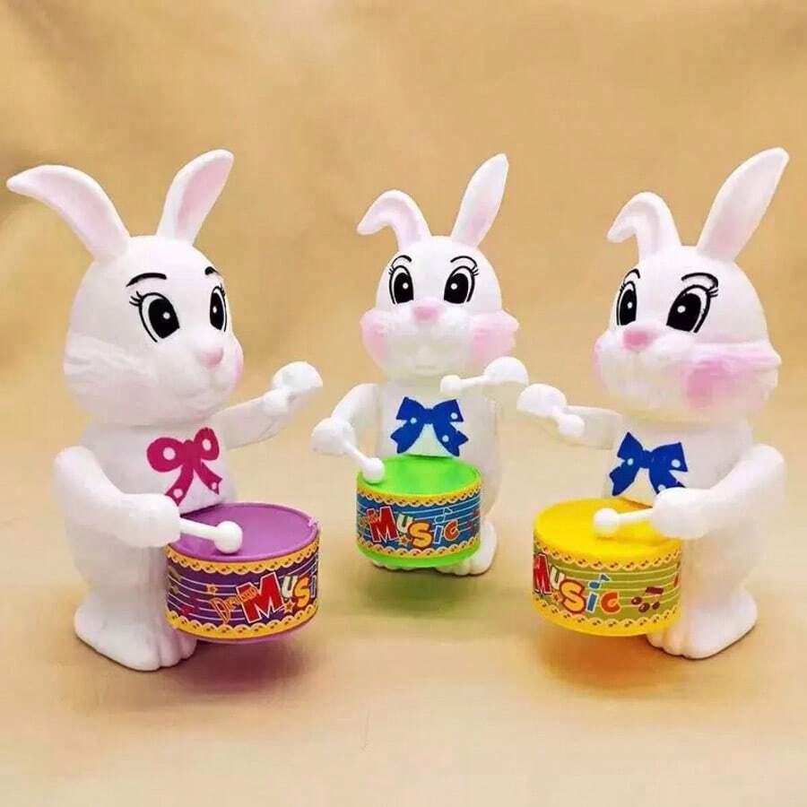 1pc Random Color Spring Drum Rabbit Toy, Makes Drum Sound, Cartoon Rabbit Shape - No Battery Needed (Birthday & Christmas Gift, Classroom Reward, Home Decor - Durable Plastic)