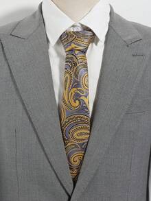 1pc Men's Fashion Versatile Cashew Pattern Necktie, Suitable For Shirts, Banquets, Business, Commuting, Parties - Multicolor - View 9