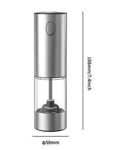 可充电电动盐和胡椒研磨器套装，海盐和玫瑰盐研磨器套装，带充电底座，2 件套，带收纳底座，LED 灯，研磨粗细可调，易于清洁，厨房必备，电动香料研磨工具，节日礼物 - 彩色 - 查看 14