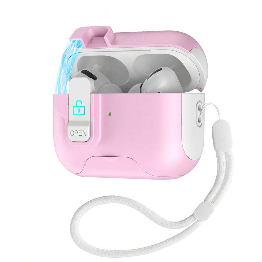 米白色磁吸式耳机盒，带支架，简约设计，兼容 Pro 3/Pro/Pro 2/4/无线耳机，时尚高端，男女皆宜。 - 黑色 - 查看 1