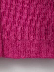 Infant Girls' Knitted Embroidered White Lace Collar Cardigan Sweater, Suitable For Casual Wear Or Outings - Hot Pink - View 6