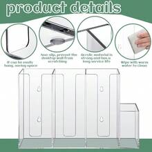 4 Compartments Acrylic Coffee Cup And Lid Storage Organizer Holder Disposable Paper Cup Dispenser Organizer Plastic Lid Holder Accories For Kitchen Bar Shop Party Plies Transparent - 透明的 - 查看 3