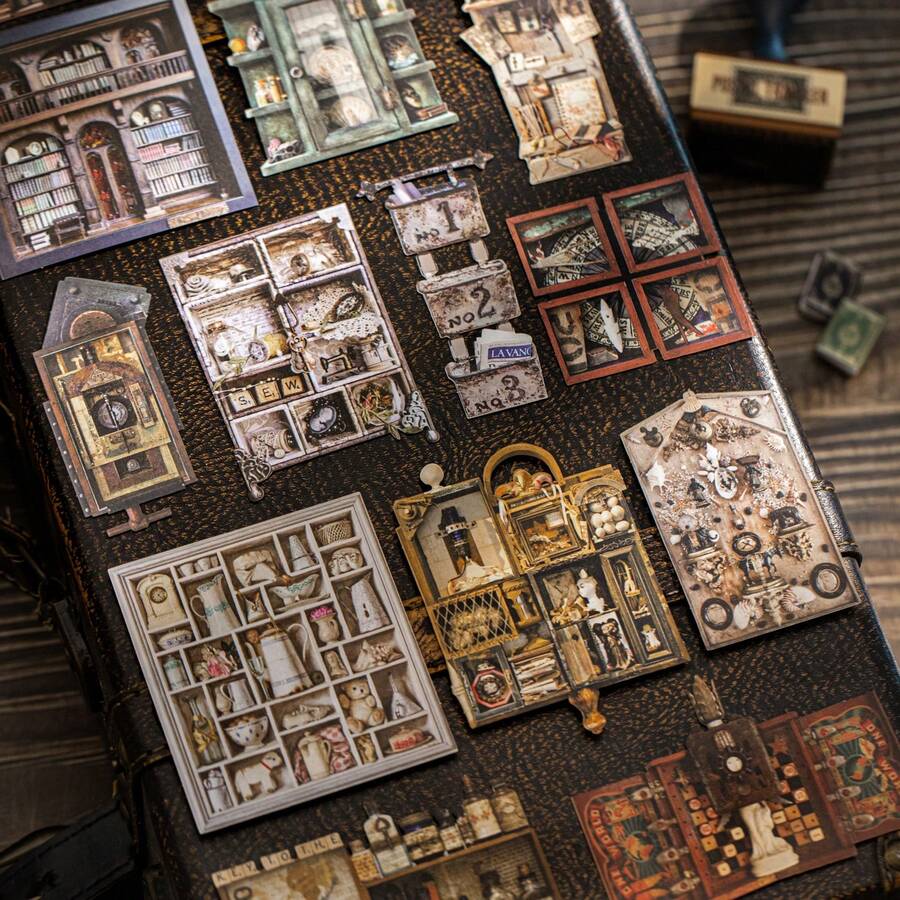 have a good day 10 Stücke/Packung Vintage Schrank Themen Aufkleber, Retro kreative ästhetische Aufkleber, DIY dekorative Collage Bastelmaterialien, Geschenke, personalisierte Scrapbooking Schulmaterialien Sammelalbum Zubehör Schreibwaren