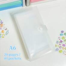 1本A6极简哑光贴纸收纳本，IDOLME贴纸收纳本，贴纸本，粉色、白色和透明色，一体式按扣贴纸收纳卡本，DIY手账材料收纳，适用于剪贴簿、贴纸本、3D立体贴纸收纳卡本、预算计划本、零钱和小饰品收纳、新学期返校用品、办公用品等。 - 彩色 - 查看 9