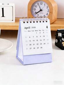 2026 Minimalist Compact Desk Calendar, Portable Solid Color Desktop Decor, Mini Calendar, Back To School, Study Supplies, School And Office Desk Decoration, Ideal For Home And Office Organization, Paper Material, Monthly Layout, Monthly Planner | Durable Wall Calendar, Home Calendar Gift For Friends, Back To School Season - Multicolor - View 13