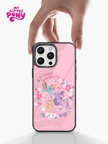 MY LITTLE PONY 官方授权小马宝莉卡通人物设计高级亚克力手机壳，兼容 17/16/15/14/13/12/11/17 Pro Max/XS/XR/XS Max，防摔磨砂后盖 - 黑色 - 查看 5