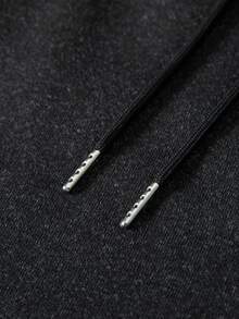 男士宽松休闲直筒裤，黑色宽松运动裤，舒适透气，适合户外运动和健身 - 黑色 - 查看 3