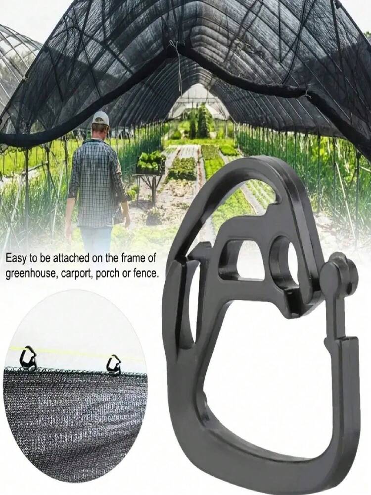 30/50 Black Plastic Sunshade Cloth Clips, Fixed Clamps, Extended Greenhouse Cloth Clip Hooks, Agricultural Sunshade Outdoor Courtyard Buckles, Suitable For Greenhouse Sunshade, Agriculture, Outdoor Roof, Curtain, Courtyard, Balcony And Sunshade Canopy Fixation, Easy To Use - Multicolor - View 5